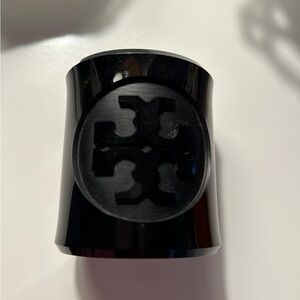 Tory Burch Black Logo Cuff Bracelet